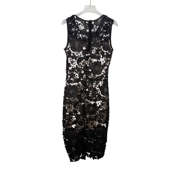 Michael Michael Kors Black Floral Lace Sheath Midi Dress – Size M - Picture 2 of 9